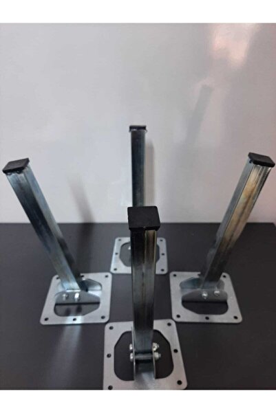 Serra Hırdavat Gri Metal Sofra Ayağı 4 Adet 20 Cm