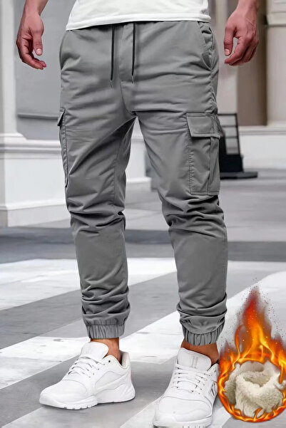 VIKUNYA Pantaloni cargo pentru bărbați din bumbac de calitate premium, cu buzunare laterale, sezon nou