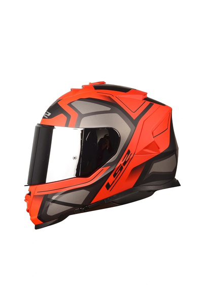 LS2 Storm Faster Mat Kırmızı-tıtanıum Kask ( Siyah Camlı )
