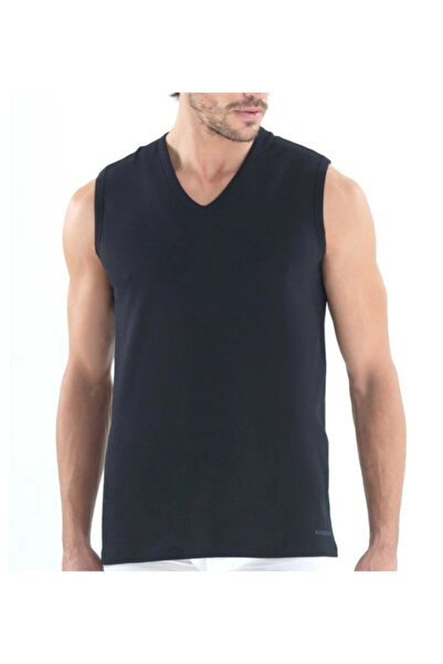 Blackspade قميص داخلي رجالي فضفاض مكون من قطعتين برقبة على شكل حرف V أسود بدو...