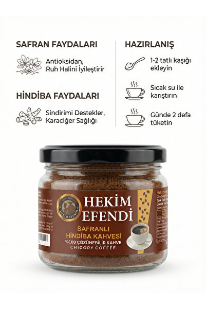 HEKİM EFENDİ Hindiba Kahvesi -Safranlı- (40 kullanım ) Net :100 gr