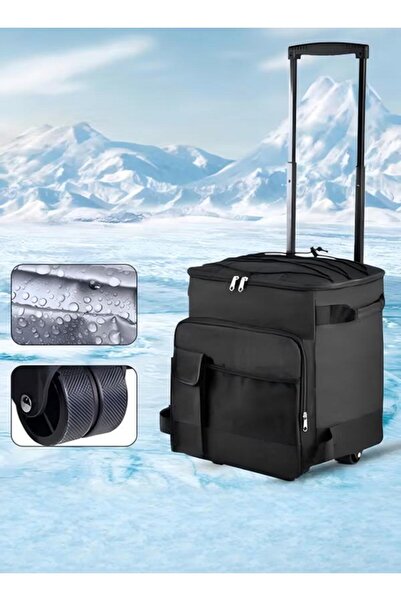 DOMEET حقيبة تبريد طعام بعجلات، صندوق عربة يد محمول، معزول حراريًا للمشروبات ...