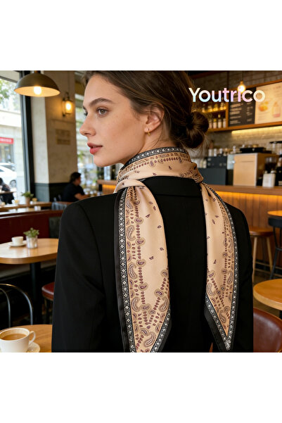 Youtrico وشاح حريري منقوش، عصابة رأس ورقبة مزدوجة الجوانب، أجواء الخريف والشتاء
