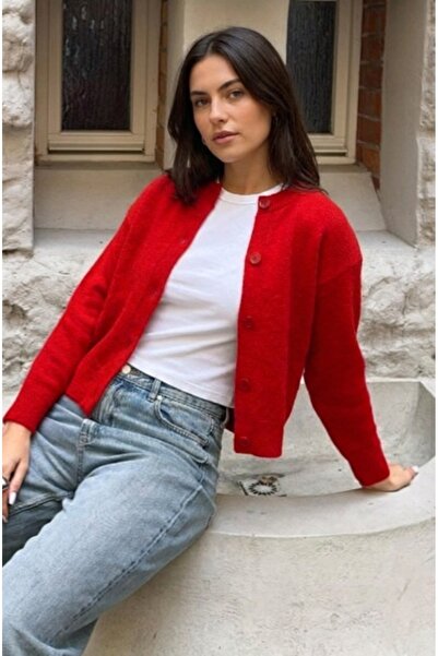 Ugdelia Women's Basic Buttoned Knitwear Cardigan