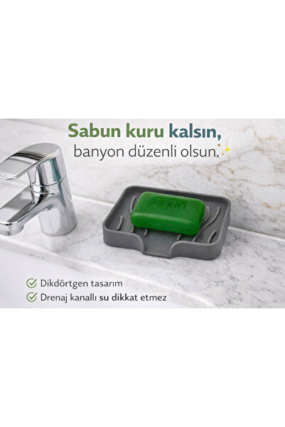 Leony Silikon Su Giderli Sabunluk Vantuzlu Esnek Katlanır Mutfak Banyo Katı S...
