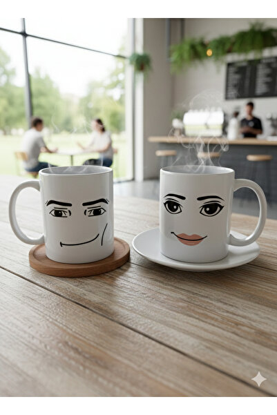 ALPŞAN TİCARET Roblox Man Face Yüz Temalı Kupa  Roblox Çift/Sevgili/Arkadaş K...