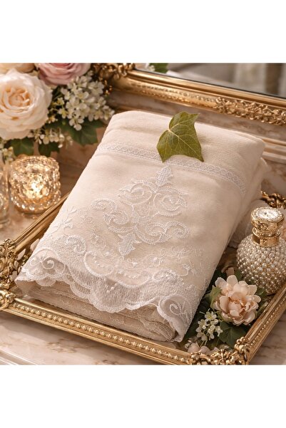 Çeyiz Bahçesi Mahidevran Cappuccino Kadife Havlu 50&90