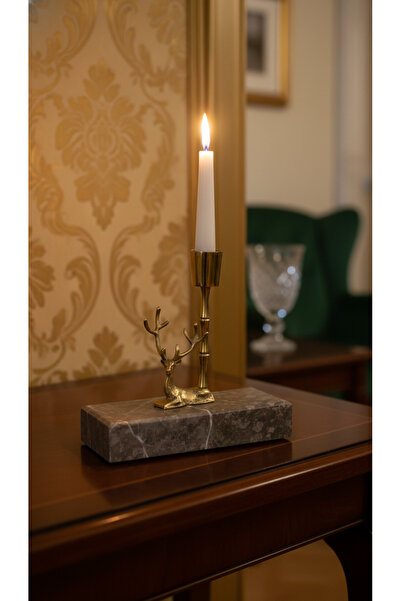 Montdekor EL YAPIMI MERMER TAŞLI BRONZ MUMLUK