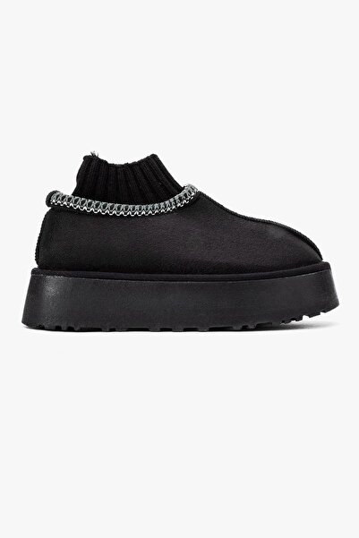 CCWAY AYAKKABI Thick Soled Mini Sock Boots BLACK