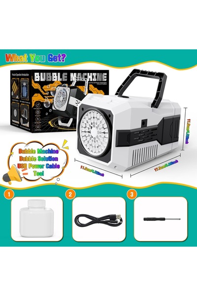 MAHLA Işıklı Pilli Baloncuk Makinesi - Otomatik Baloncuk Makinesi - Parti - Eğlence - Etkinlik - Düğün