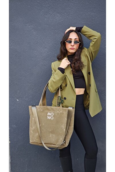 MOWO Mumlu Canvas Midi Tote Bag Kadın Çantası HONEY MUSTARD - 13 FARKLI ASKI ...