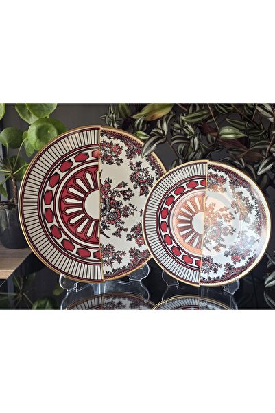 FERMATO طقم 12 قطعة من أطباق الكيك والتقديم من البورسلين لـ 6 أشخاص من سلسلة ...