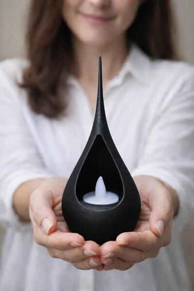 SONMEZSTORE TEA LIGHT, MODERN MASAÜSTÜ SU DAMLASI DEKOR SÜSÜ, LED IŞIKLI - 17...