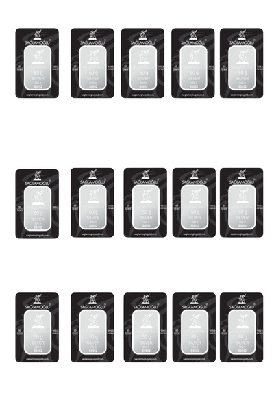 Lora Kuyumculuk 15 Adet 50 Gram Külçe Gümüş 999.9