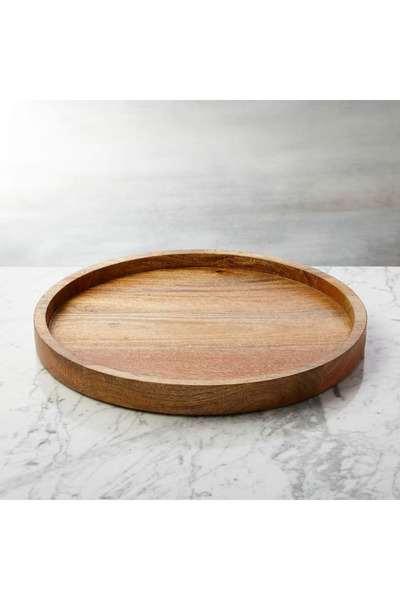 Generic High Grade Round Bamboo Tray Brown