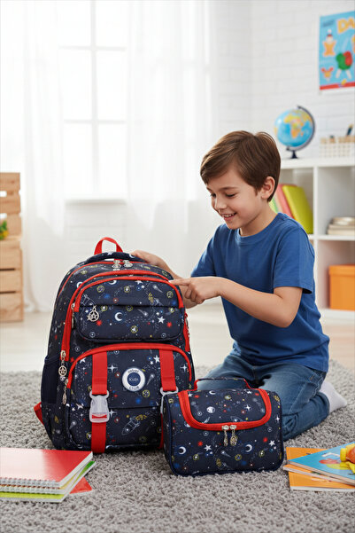 Kidessa Model 2055 Rucsac de prânz pentru școală primară pentru copii, cu spa...