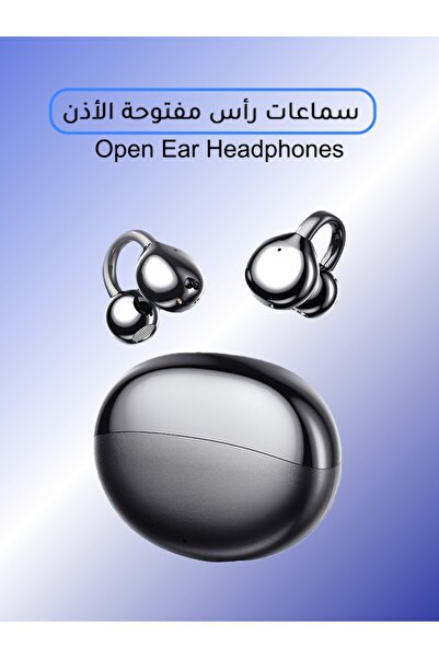 Amijoy سماعات بلوتوث، سماعات رأس لاسلكية مفتوحة الأذن، سماعات أذن بمشبك، خفيفة الوزن ومريحة