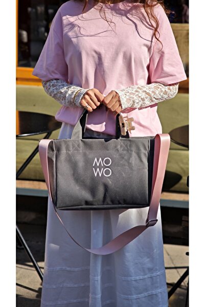 MOWO Mumlu Canvas Mini Tote Bag Kadın Çantası ANTHRACITE