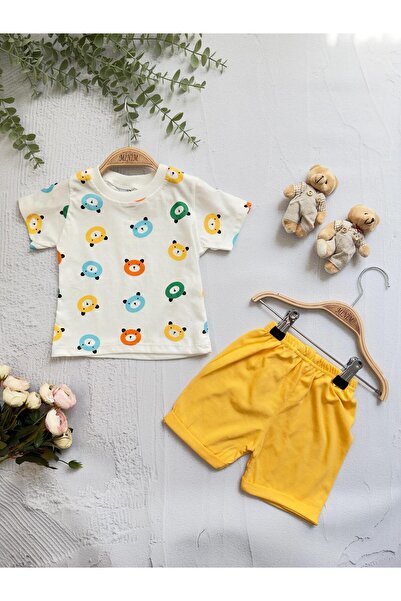 Minim Teddy Bear Printed Top and Bottom Set