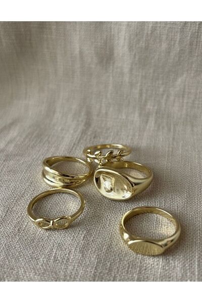 Mirenya Women's Set of 5 Bijouterie Rings