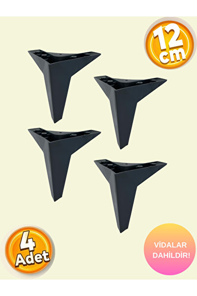yusa stores Kanepe Mobilya Koltuk Tv Ünitesi Ayağı 12 Cm Siyah Plastik Yüksel...