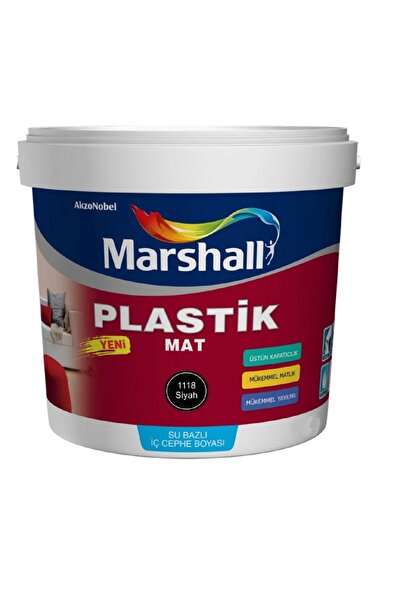 Marshall Plastik Mat Silinebilir Su Bazlı İç Duvar Boyası 2.5 Lt Siyah