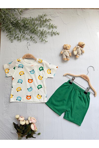 Minim Teddy Bear Printed Top and Bottom Set