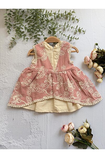 Minim فستان بناتي من الموسلين المطرز من Moes