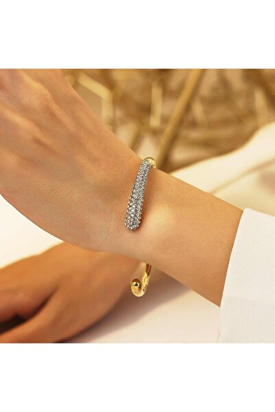 La Notaru, Brățară Eleganță B170-1 – Oțel Inoxidabil, Finisaj Auriu PVD, cu Cristale