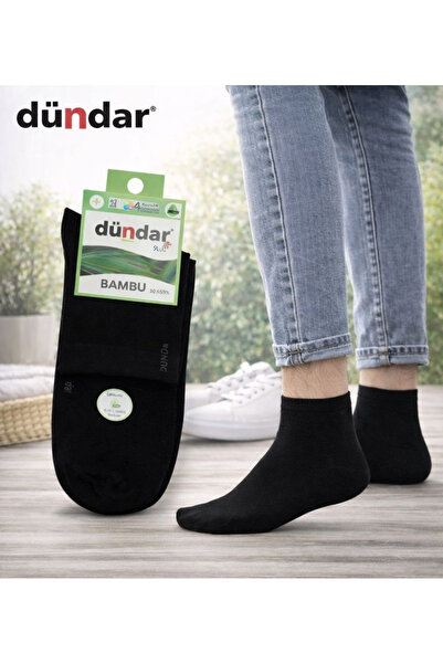 Dündar Dikişsiz Kokulu Plus Erkek Bambu Konç Patik Çorap 4'lü