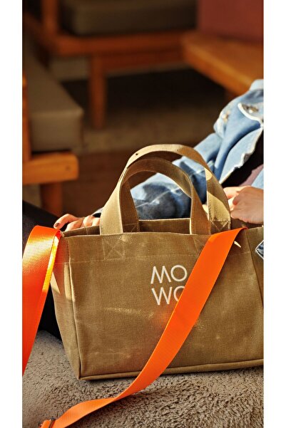 MOWO Mumlu Canvas Mini Tote Bag Kadın Çantası HONEY MUSTARD