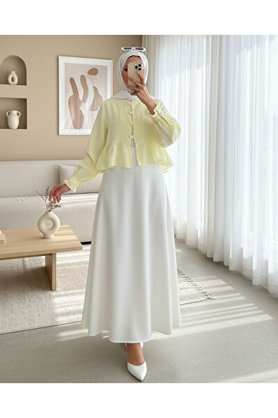 HİJABAYA Πουκάμισο από ύφασμα Modal με φούστα και βολάν στα μανίκια και πέτρι...