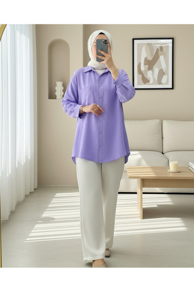 HİJABAYA Πουκάμισο από λινό με ένα κουμπί με μονή τσέπη