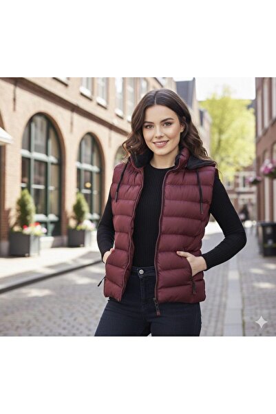 DYNAMO Kadın Kapüşonlu Şişme Yelek Kapüşon İçi Polar