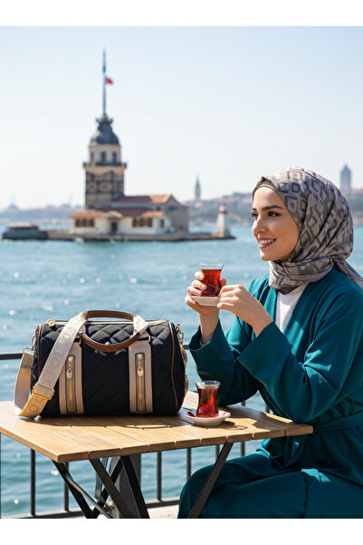 Çanta Trend حقيبة يد وكتف نسائية من ميامي بولو كلوب باللون الأسود تان مكونة م...