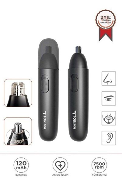 Torima GT-2220A Siyah Taşınabilir Elektrikli USB Şarj Edilebilir Burun Kılı Kesme Makinesi