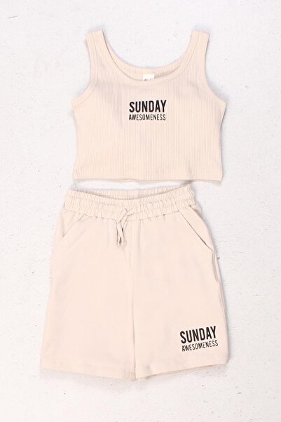 DMB KİDS Комплект къси панталони от пениран памук Dmb за момичета