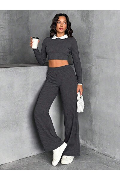 Mood Lab ΠΟΥΛΟΒΕΡ ΜΕ ΓΙΑΚΑ ΠΟΛΟ ΚΑΙ ΠΛΕΚΤΟ ΥΦΑΣΜΑ ΜΕ ΕΦΕΙΣΗ ΚΡΟΠ ΤΟΠ - ΚΑΤΩ Μ...