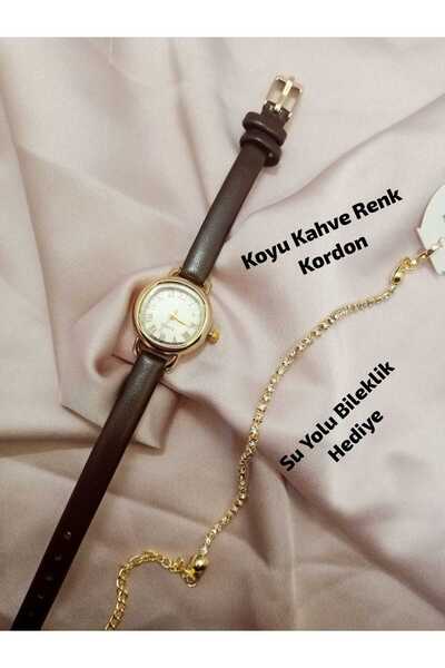 QUARTZ Retro Minimal Vintage Deri Kordon Kadın Kol Saati bb0140