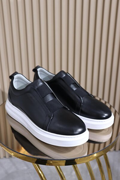 DERİ KABUSU Genuine Leather Elastic Men's Sports Shoes S-009