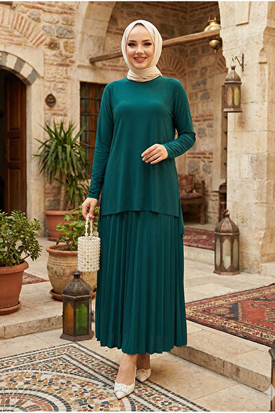 modamira Kadın Sandy Zümrüt Yeşil Büyük Beden Anne Davet Nişan Günlük Pilisel...