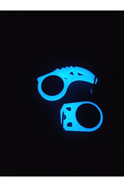 ALFA3D 6804-2RS Gücünde! 3D Premium Neon Mavi Renk Keyrambit Anahtarlık (2’li Set) (BÜYÜK BOY)