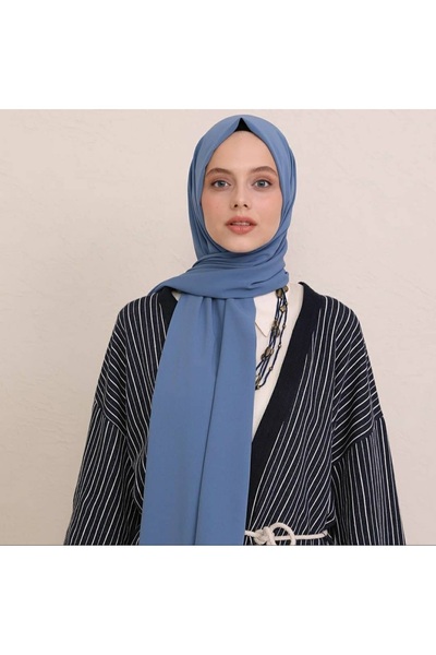 FRESCO SCARFS حجاب حجاب المدينة المنورة شال حرير*أزرق