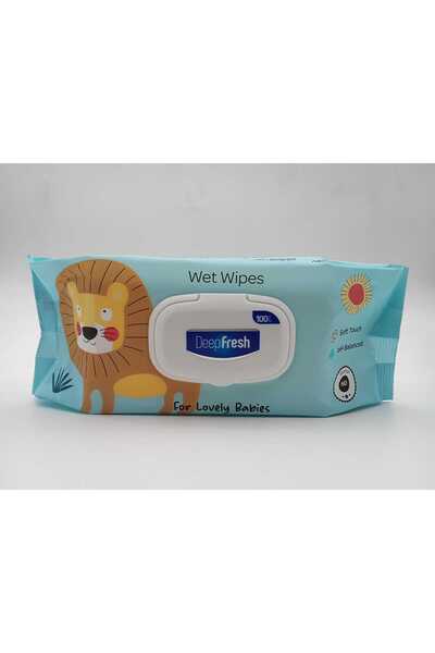 organikbakal bakma al DeepFresh Lovely Babies Aslan Bebek Islak Havlusu 100'lü