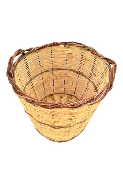 Greenosier Wicker Wood Basket and Pannier - Fireplace Side Wood Holder