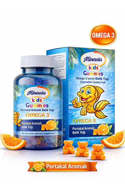 MİNASİA KİDS Omega 3 Gummies Çiğnenebilir Form (60 GUMMİES)