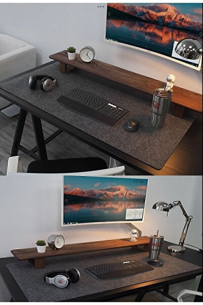 Genel Markalar Keçe Çalışma Masası Düzenleme Ve Oyuncu Mouse Pedi Masa Üstü Düzenleyici Mat 40x90 Cm