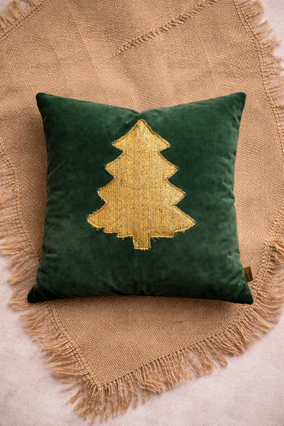 Alacastore Husă de pernă de Anul Nou, țesătură verde, decorare pentru aplice ...