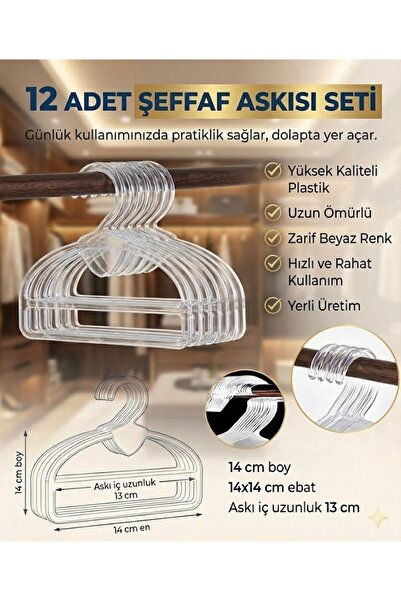 Home Şal Eşarp Askısı Kaliteli Kuğu Askı 12 Adet Beya Z Şeffaf Kuğu ---