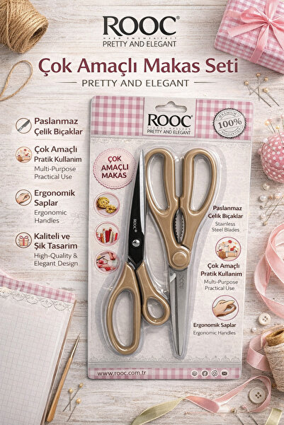 ORVO Multi-Purpose Stainless Steel Scissors – Ergonomic Handle, Kitchen |   S...